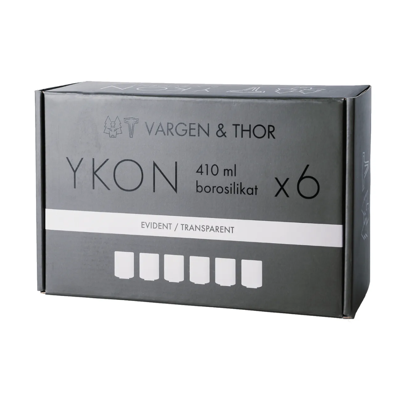 Verres YKON 41 cl, lot de 6, Evident transparent Vargen & Thor