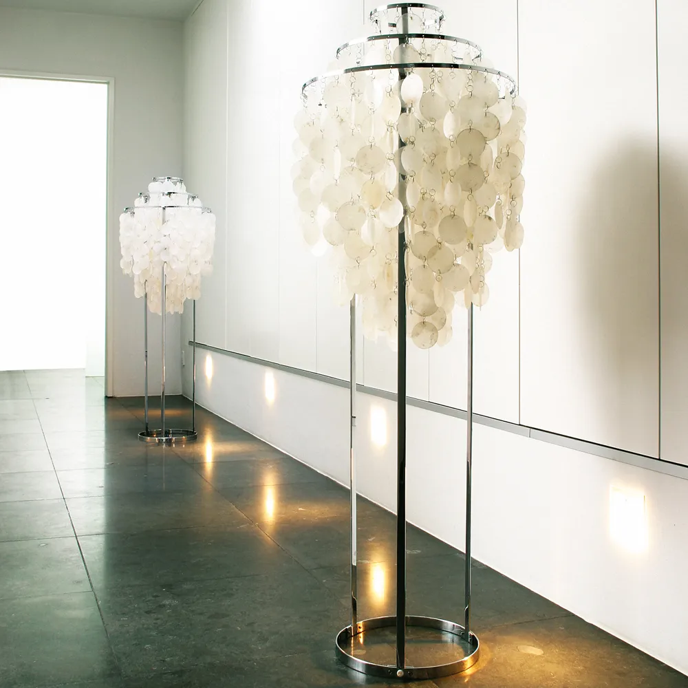 Lampadaire Fun 1 TM, nacre, chrome Verpan
