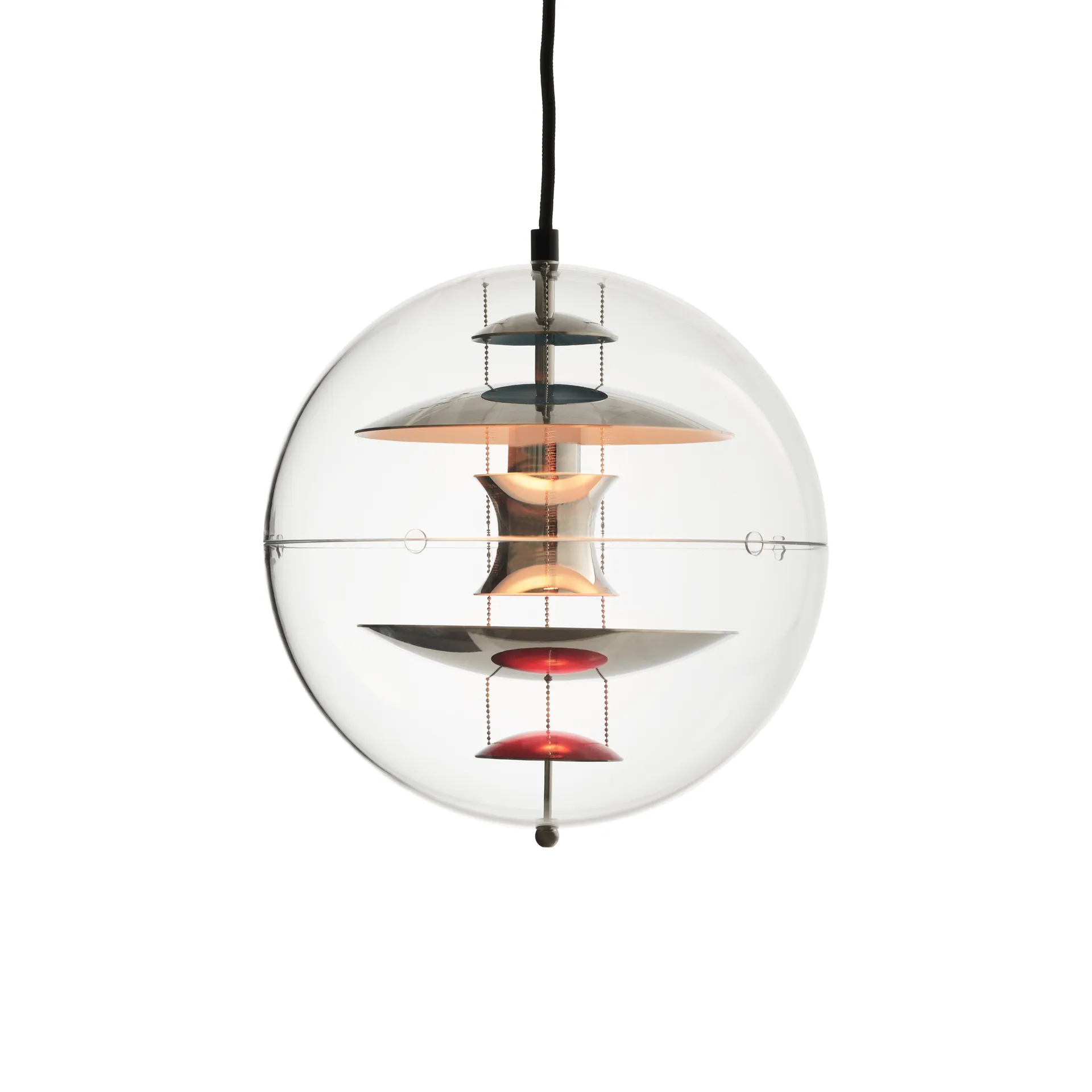 Lampe à suspension VP Globe Ø28 cm, Chrome-red-blue Verpan