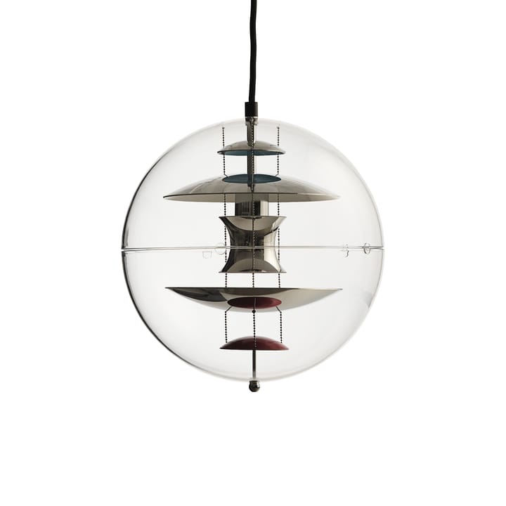 Lampe à suspension VP Globe Ø28 cm, Chrome-red-blue Verpan