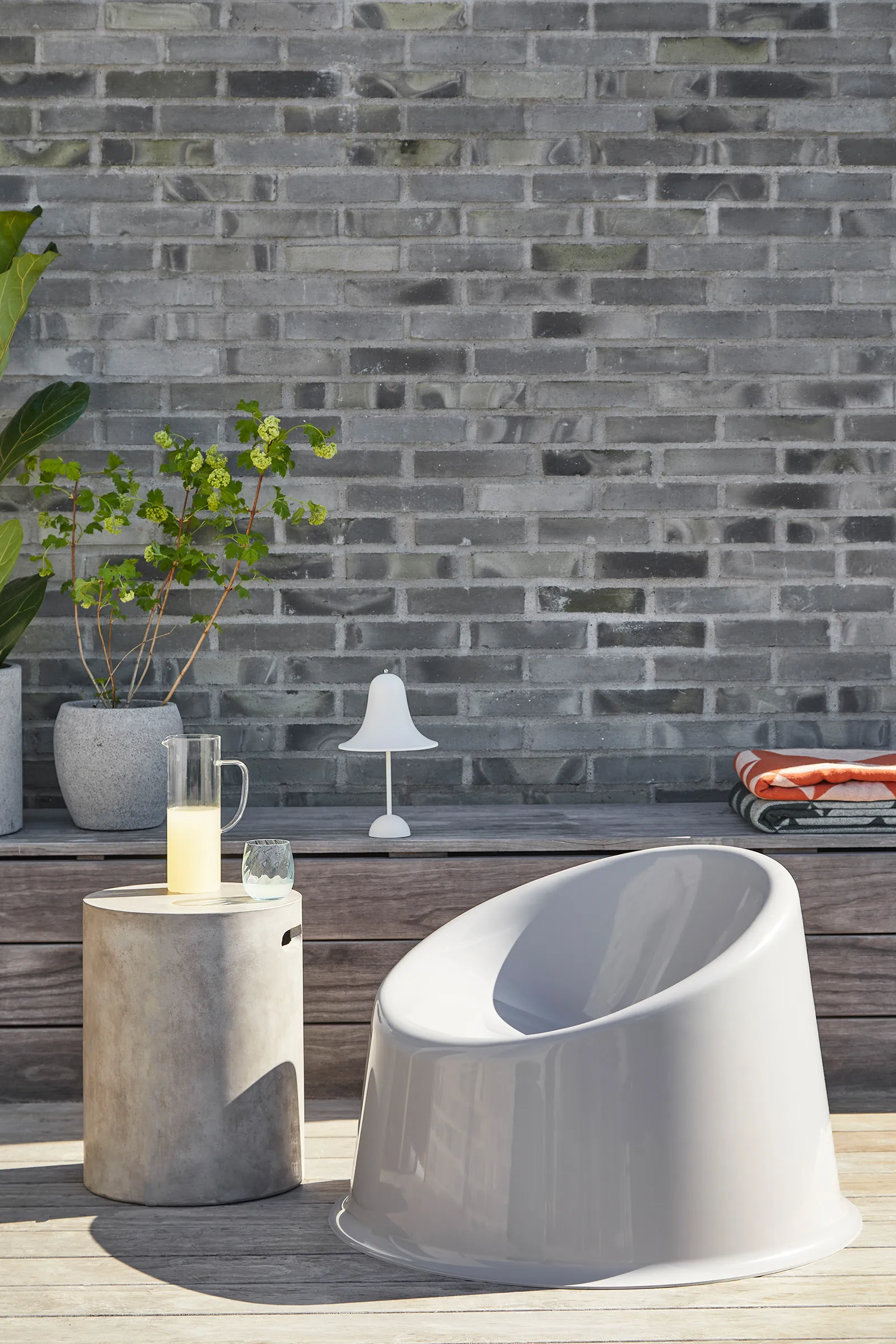 Lampe de table Pantop portable 30 cm, Matt White Verpan