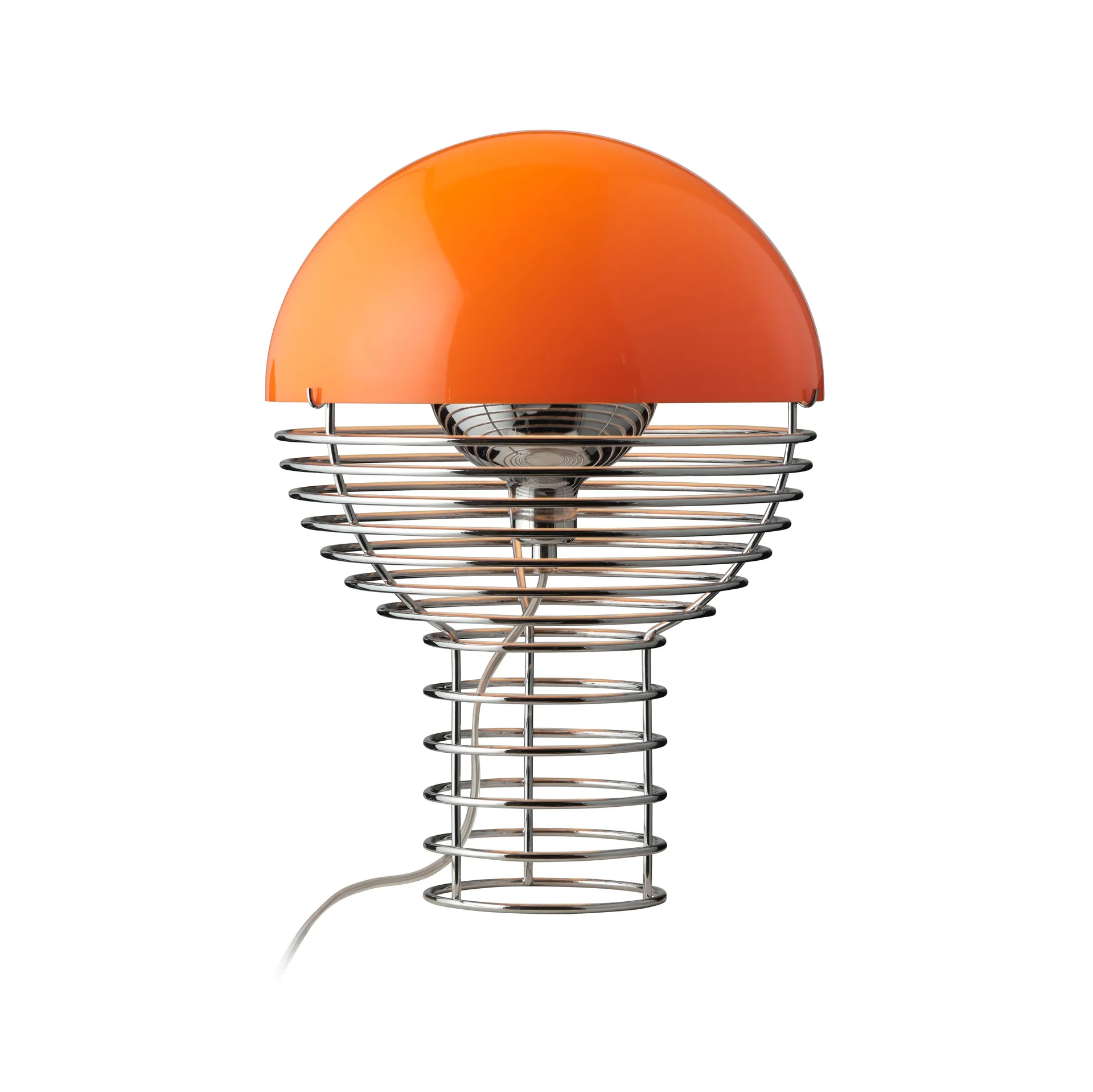 Lampe de table Wire Ø30 cm, Chrome-orange Verpan