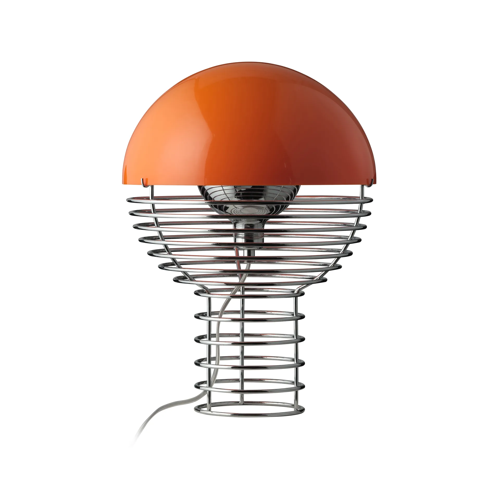 Lampe de table Wire Ø30 cm, Chrome-orange Verpan