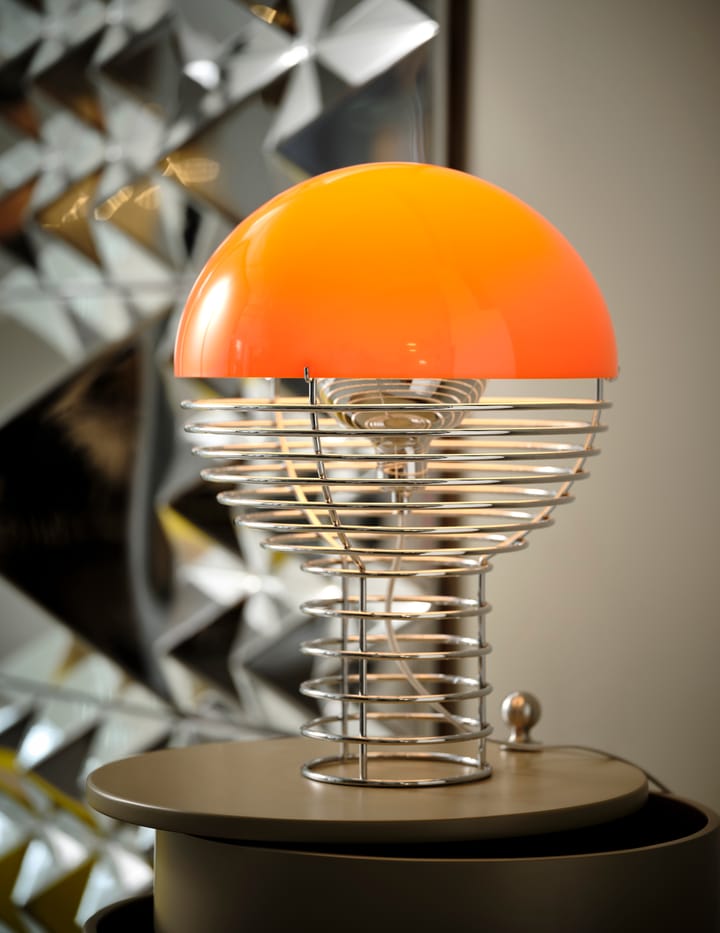 Lampe de table Wire Ø30 cm, Chrome-orange Verpan