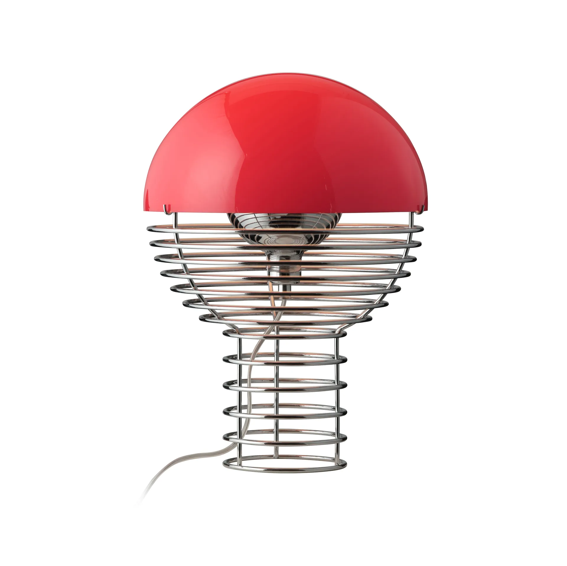 Lampe de table Wire Ø30 cm, Chrome-red Verpan