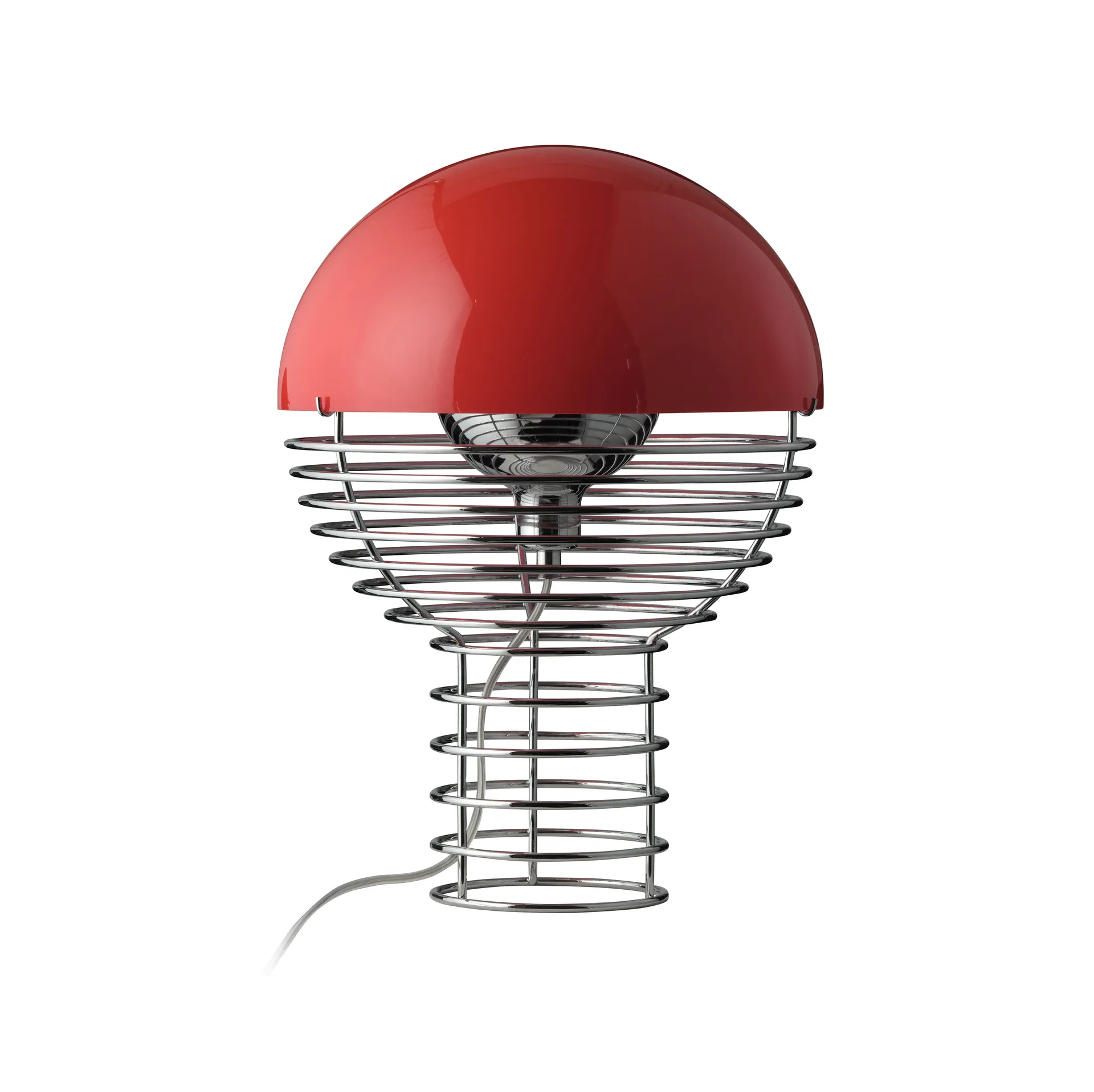Lampe de table Wire Ø30 cm, Chrome-red Verpan
