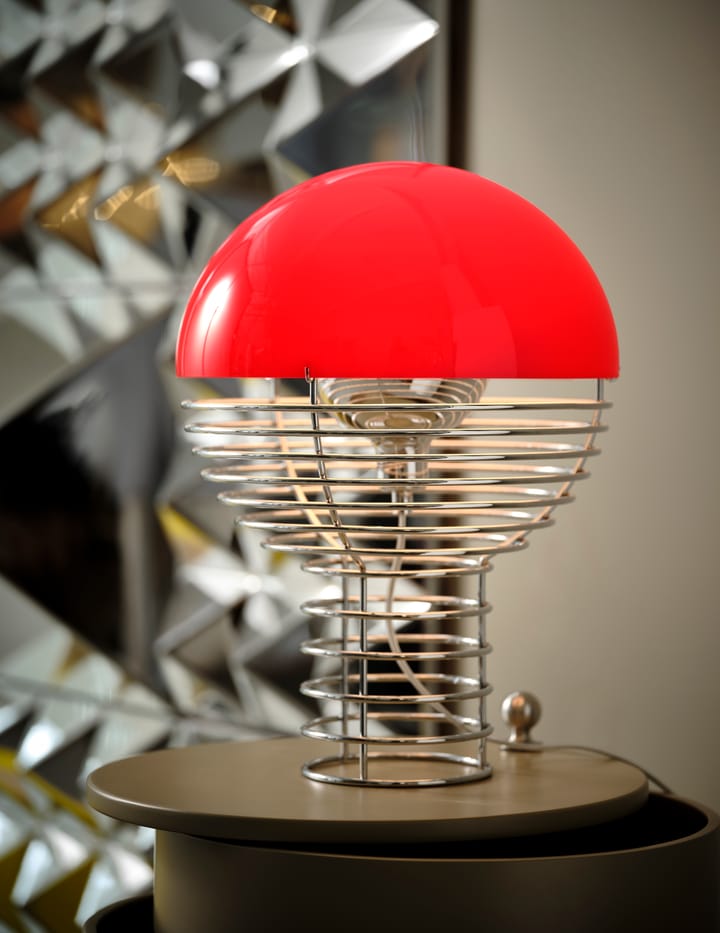 Lampe de table Wire Ø30 cm, Chrome-red Verpan