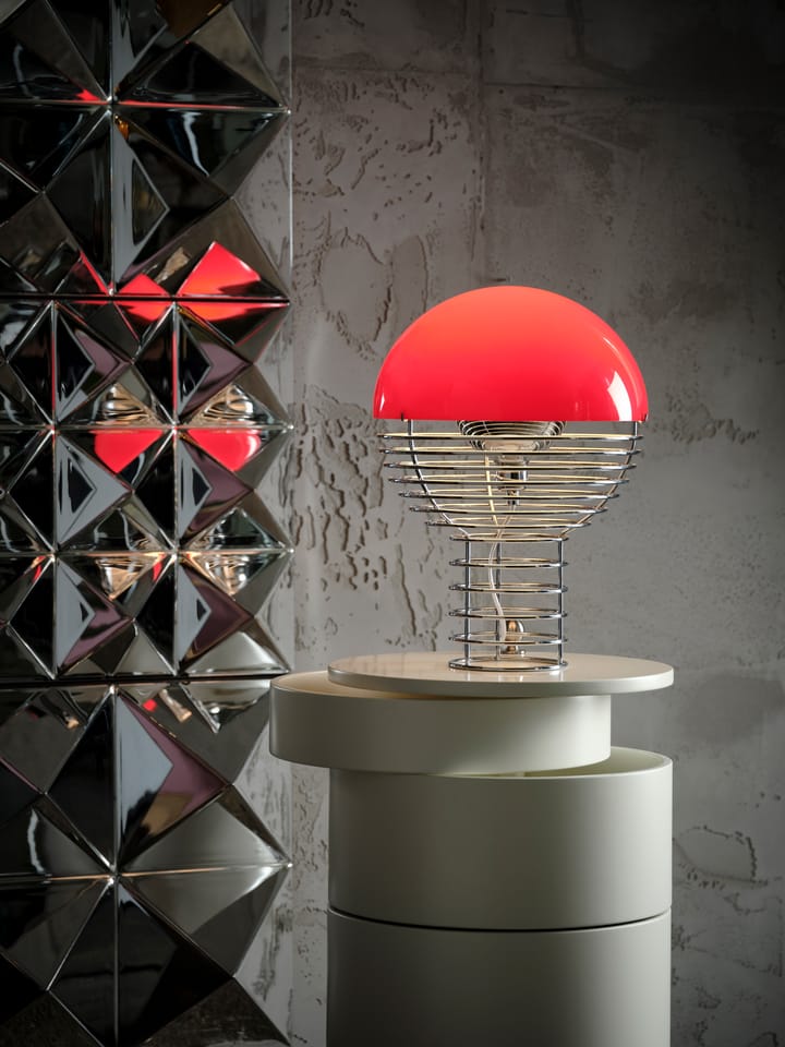 Lampe de table Wire Ø30 cm, Chrome-red Verpan