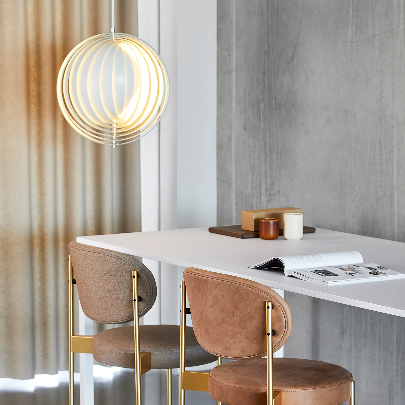 Plafonnier Moon Ø44,5 cm, Blanc Verpan