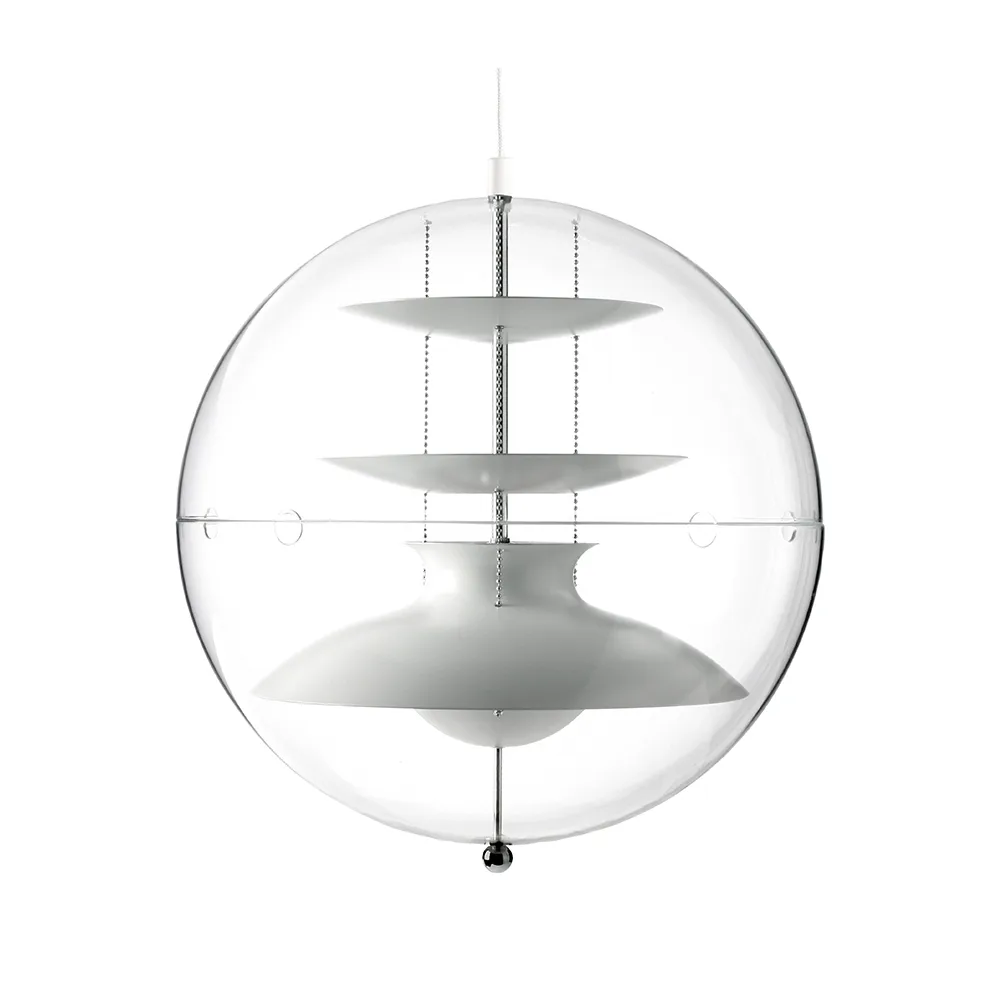 Suspension Panto, blanc, large, acrylique transparent Verpan