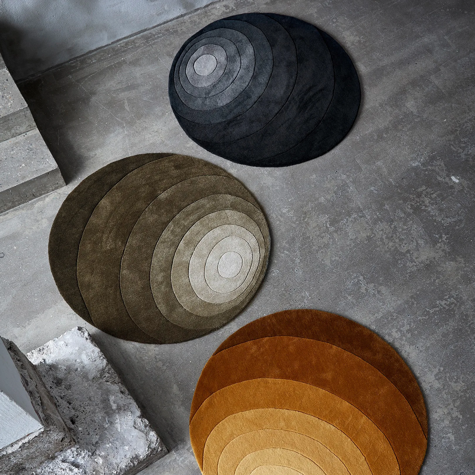 Tapis Luna Ø120 cm, Dark green Verpan