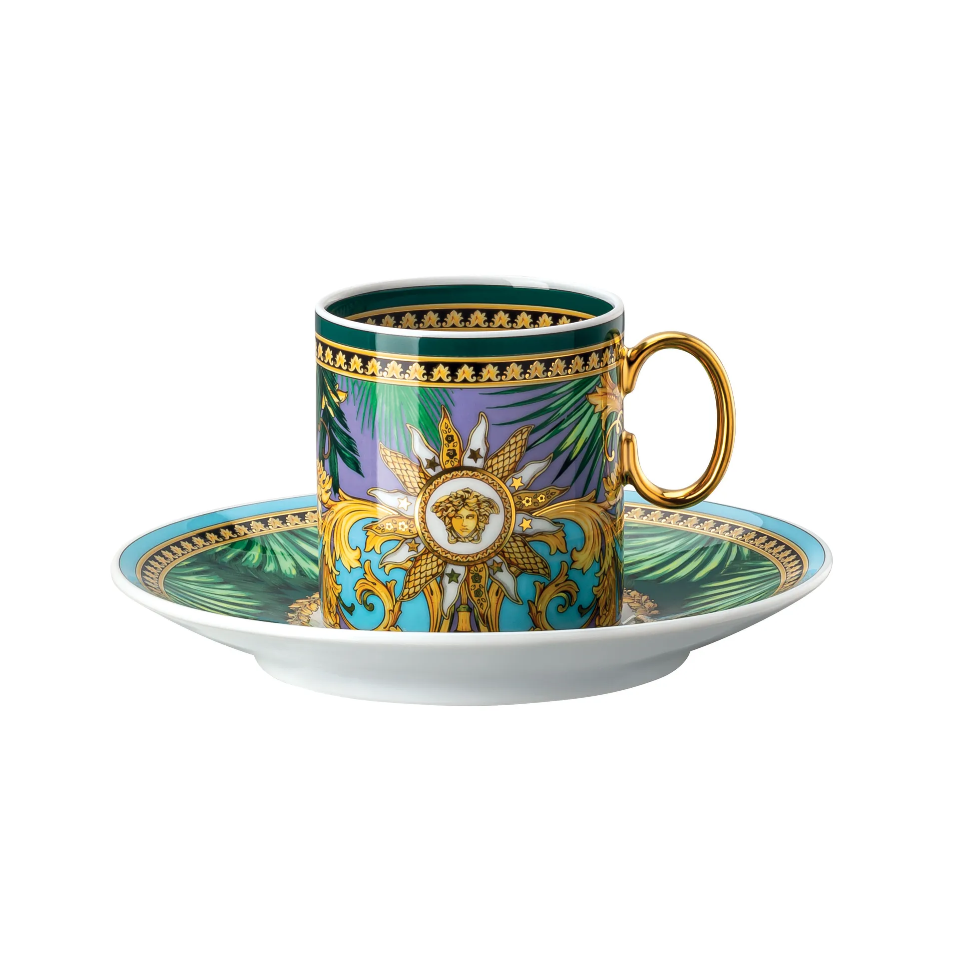 Tasse à espresso avec soucoupe Versace Jungle Animalier, Multi Versace