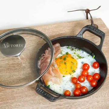 Mini cocotte ronde avec couvercle en verre en fonte émaillée - Ø14 cm - Victoria