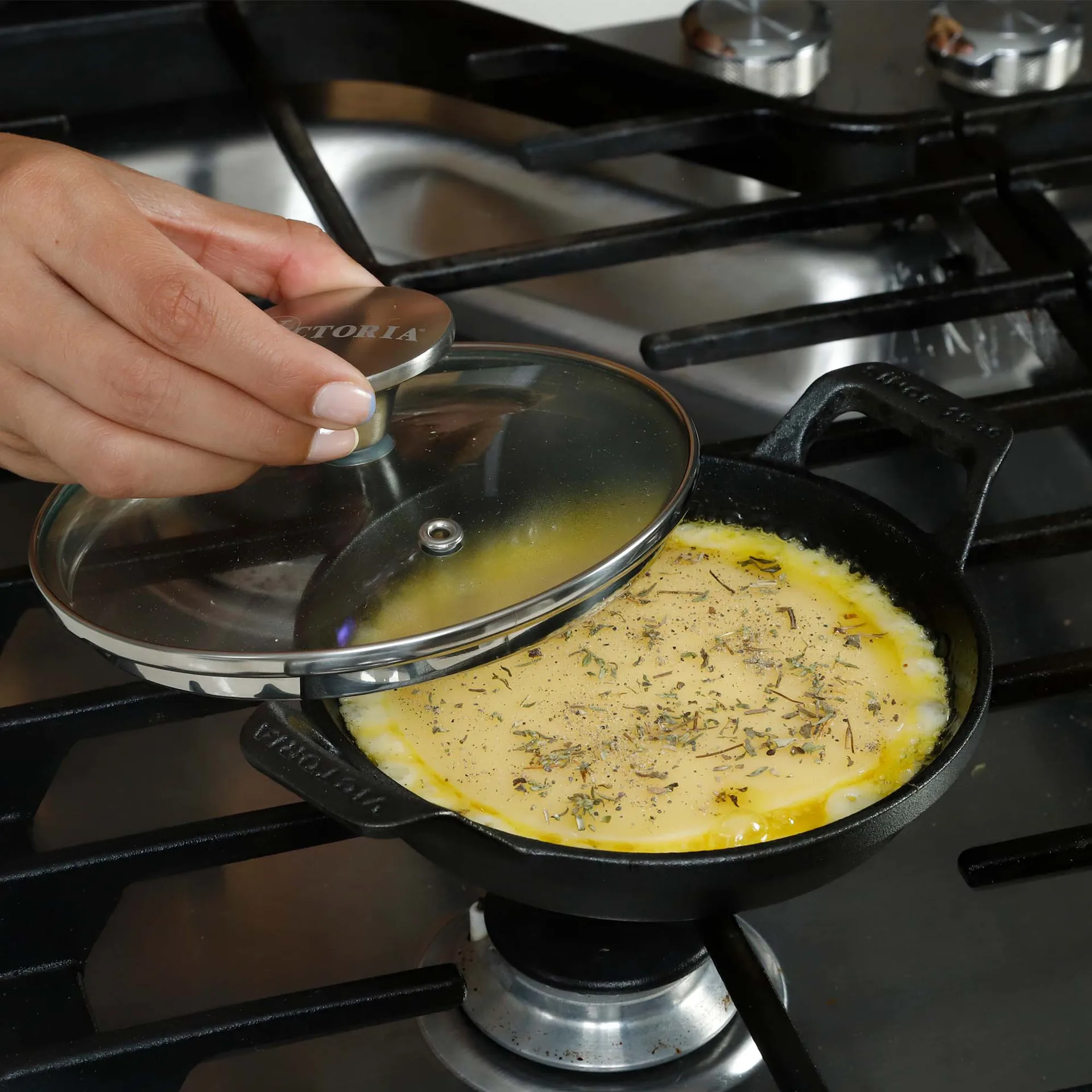 Mini cocotte ronde avec couvercle en verre en fonte émaillée, Ø14 cm Victoria