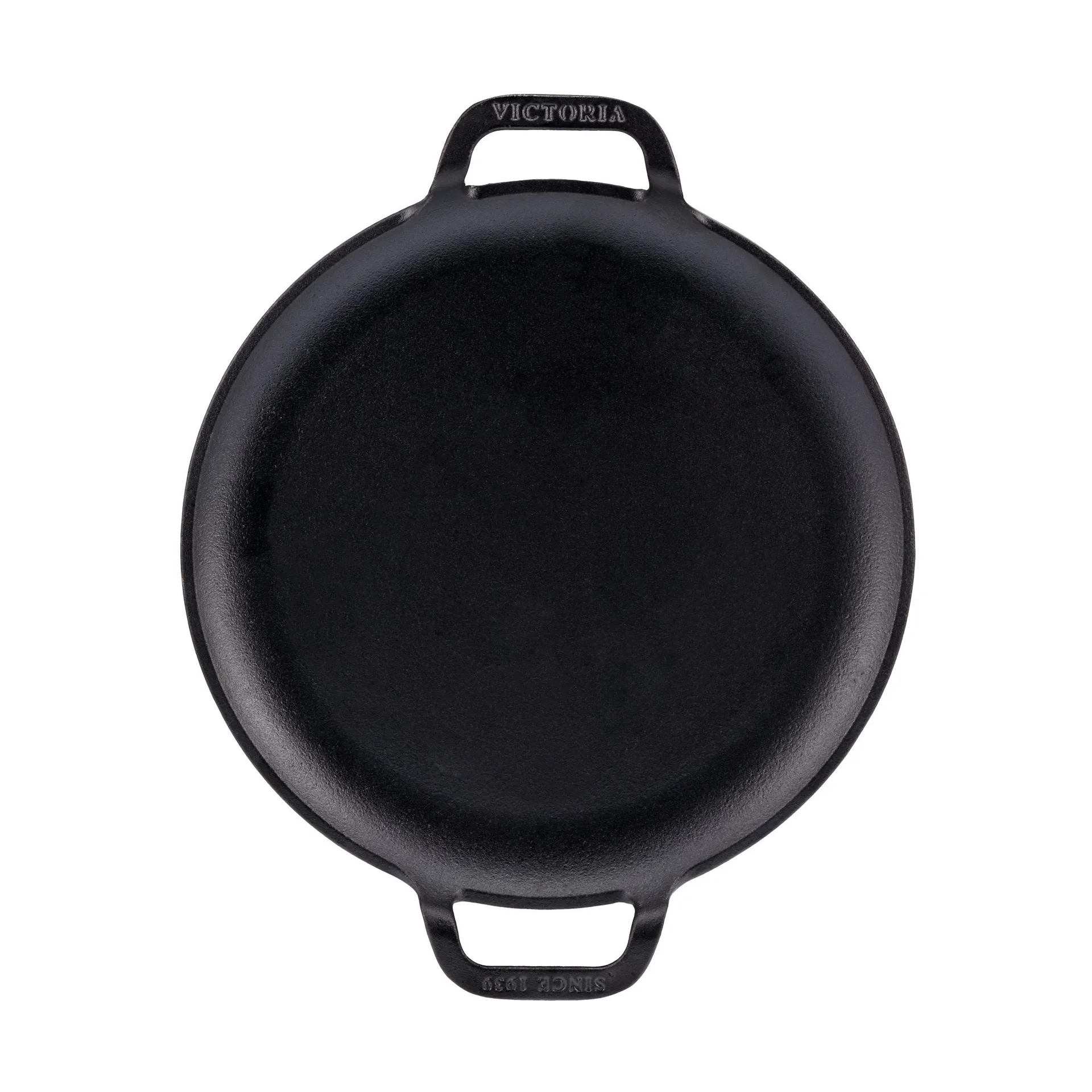 Poêle Comal Victoria à deux poignées pré-assaisonnée, Ø25 cm Victoria