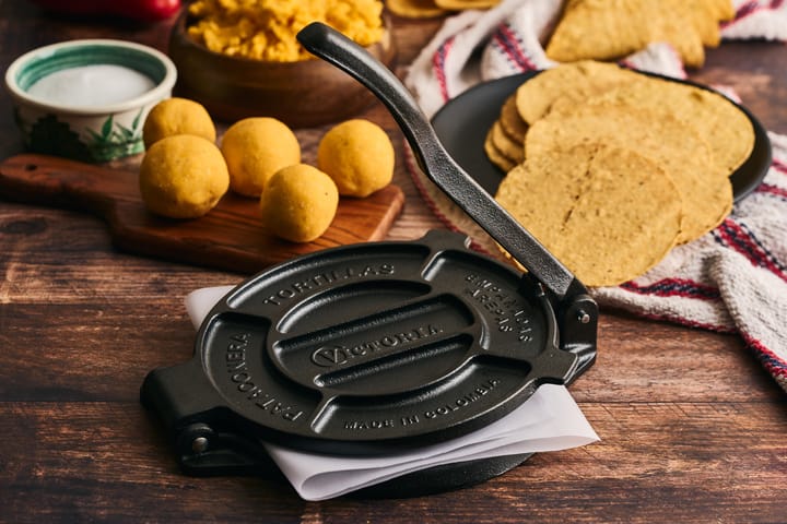 Presse à tortillas en fonte 20 cm, Noir Victoria