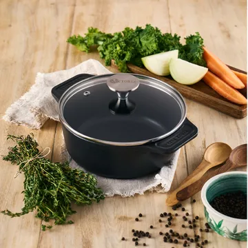 Victoria cocotte en fonte couvercle en verre enameled - 1,9 L - Victoria