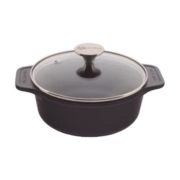 Victoria cocotte en fonte couvercle en verre pre-seasoned - 1,9 L - Victoria
