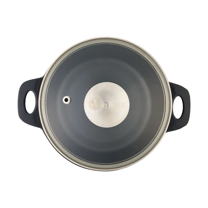 Victoria couvercle en verre avec bouton en acier - Ø16 cm - Victoria