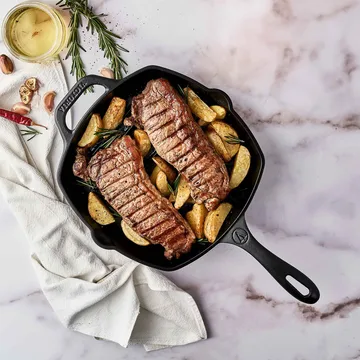 Victoria poêle grill carrée en fonte émaillée - 44,1x28,4 cm - Victoria