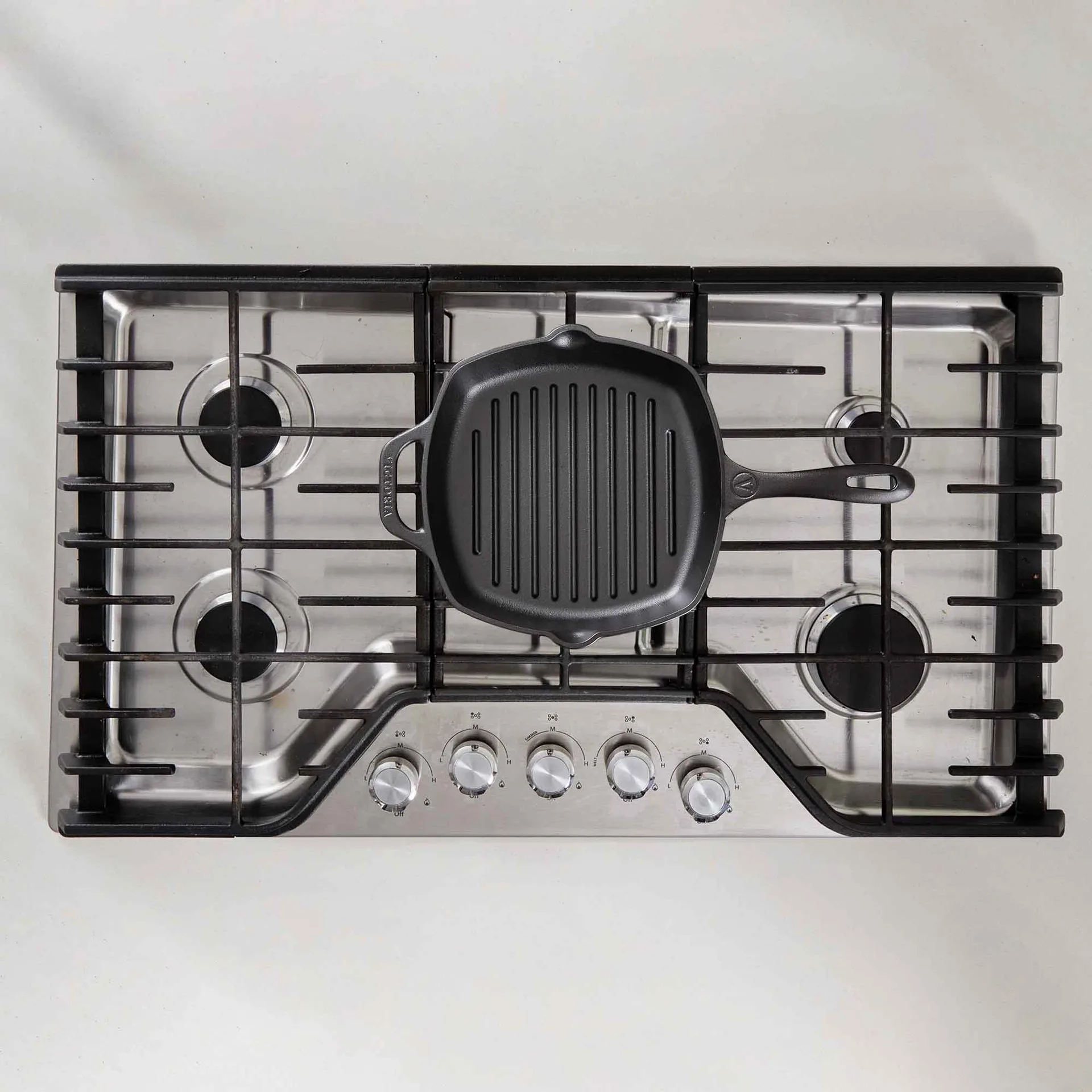 Victoria poêle grill carrée en fonte émaillée, 44,1x28,4 cm Victoria
