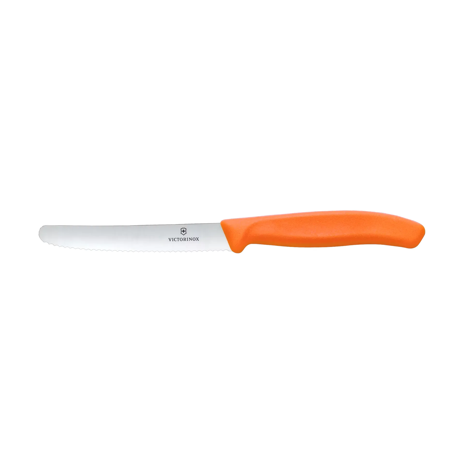Couteau à saucisse/tomate Swiss Classic dentelé 11 cm, Orange Victorinox