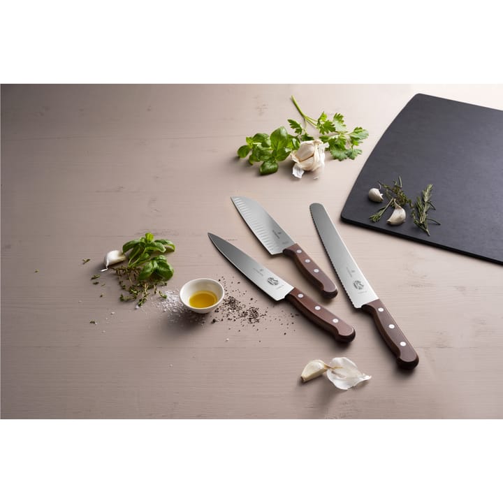 Couteau santoku poli à l'olive Wood 17 cm - Acier inoxydable-érable - Victorinox