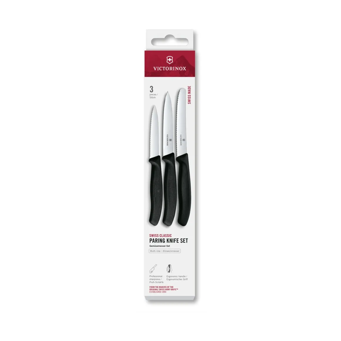 Set de couteaux d'office Victorinox Swiss Classic 3 pièces, Noir Victorinox