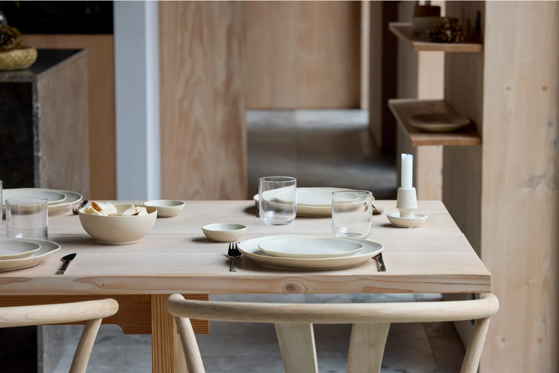 Assiette Shoku Ø20 cm, Beige Villa Collection