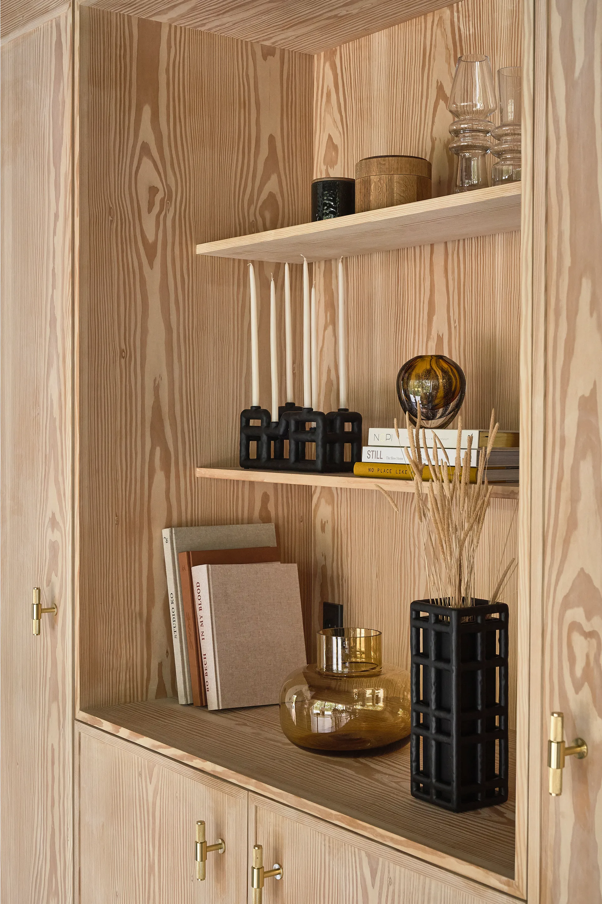 Bougeoir Lyst 6 bougies, Noir Villa Collection