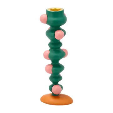 Bougeoir pois Styles 18 cm - Green-pink - Villa Collection