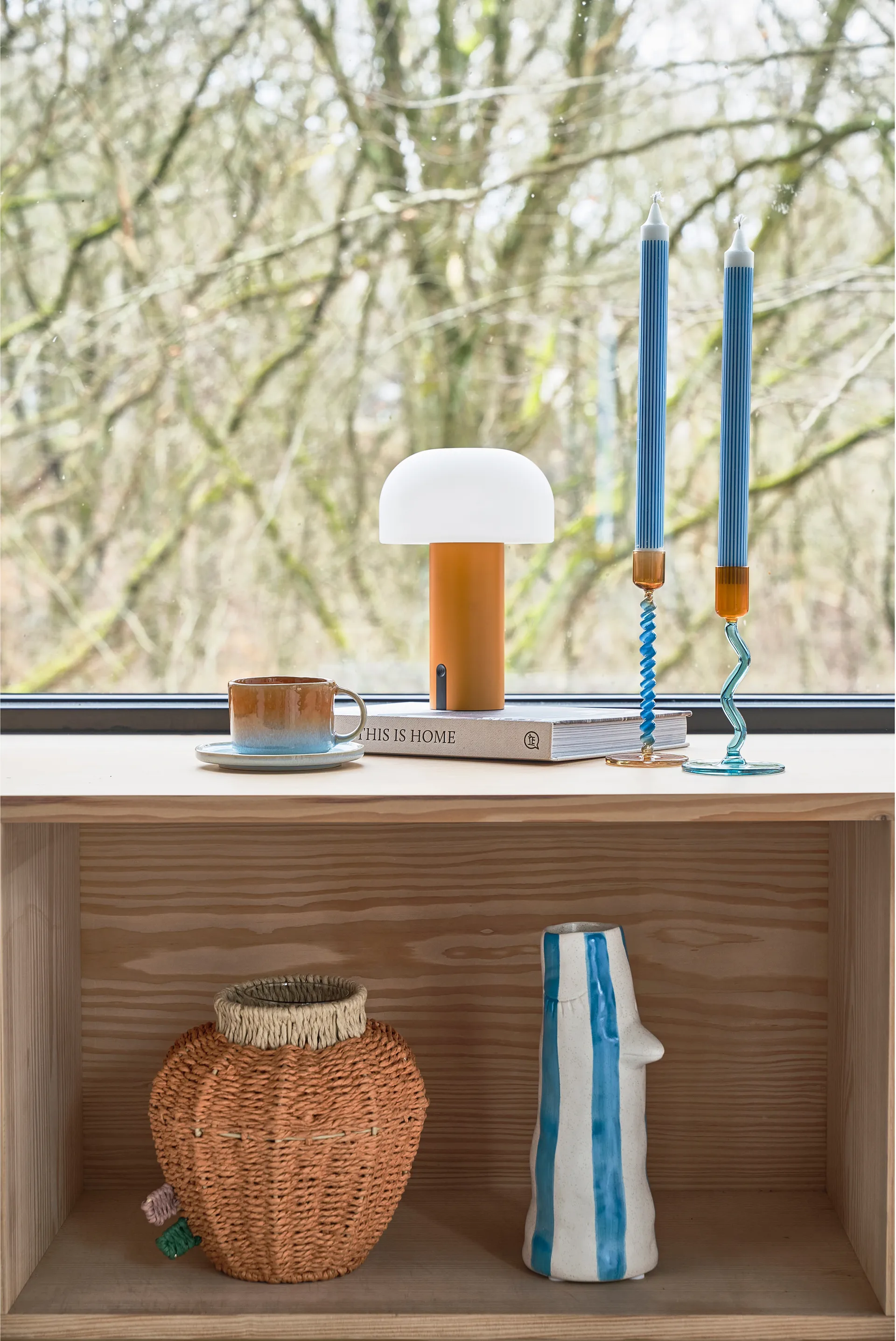 Bougeoir Styles 15,3 cm, Blue-amber Villa Collection