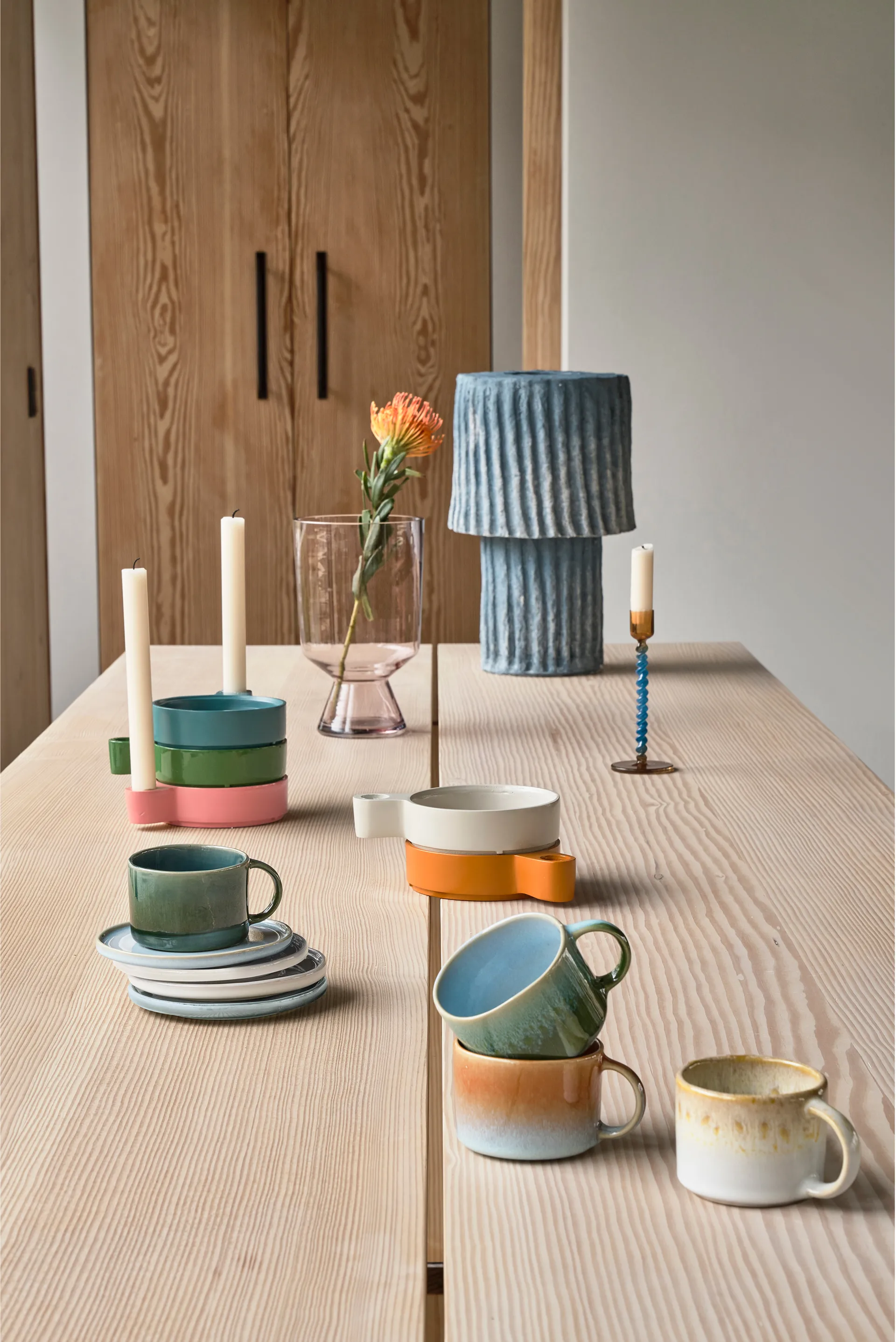 Bougeoir Styles 16,3 cm, Blue-amber Villa Collection