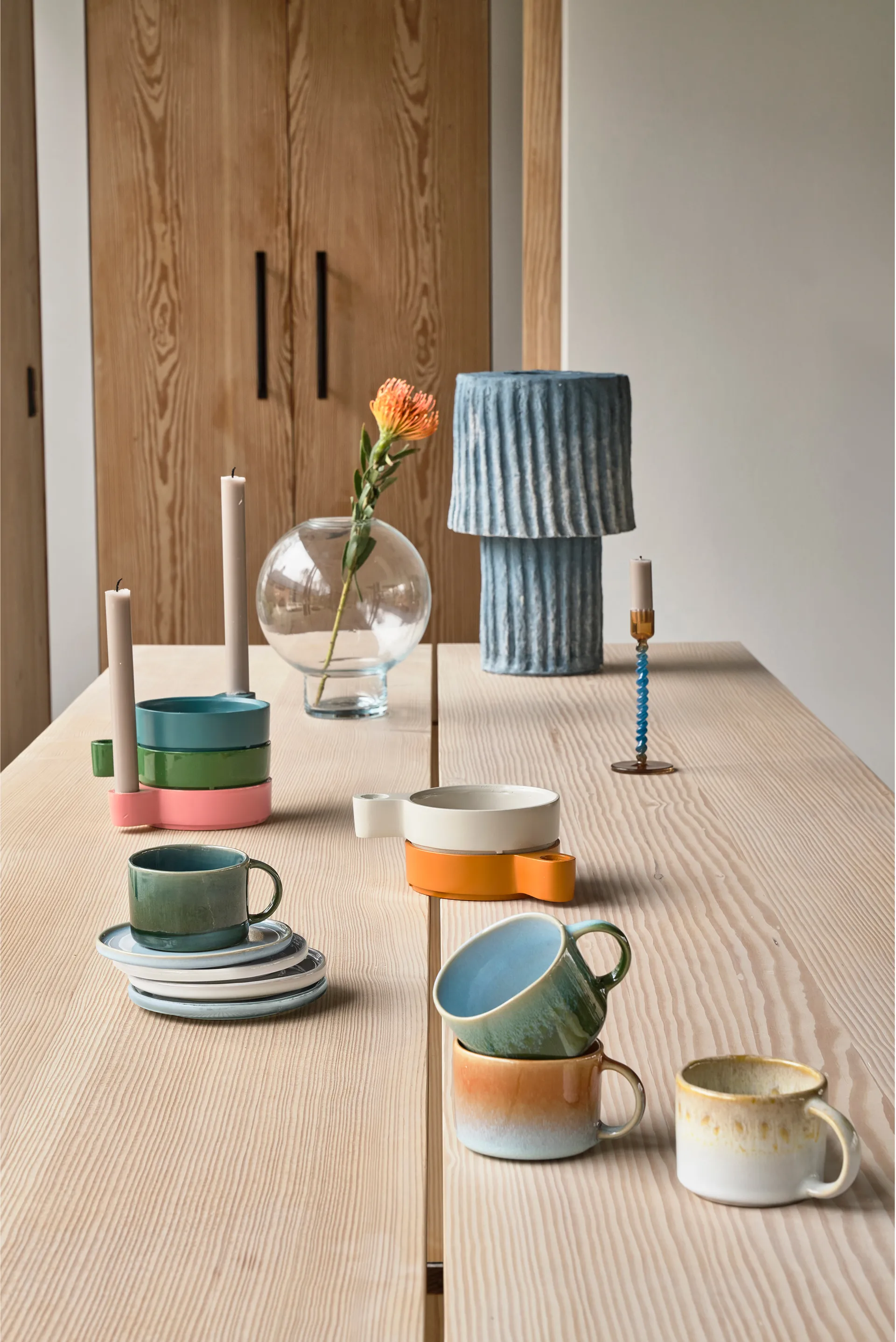 Bougeoir Styles 16,3 cm, Blue-amber Villa Collection