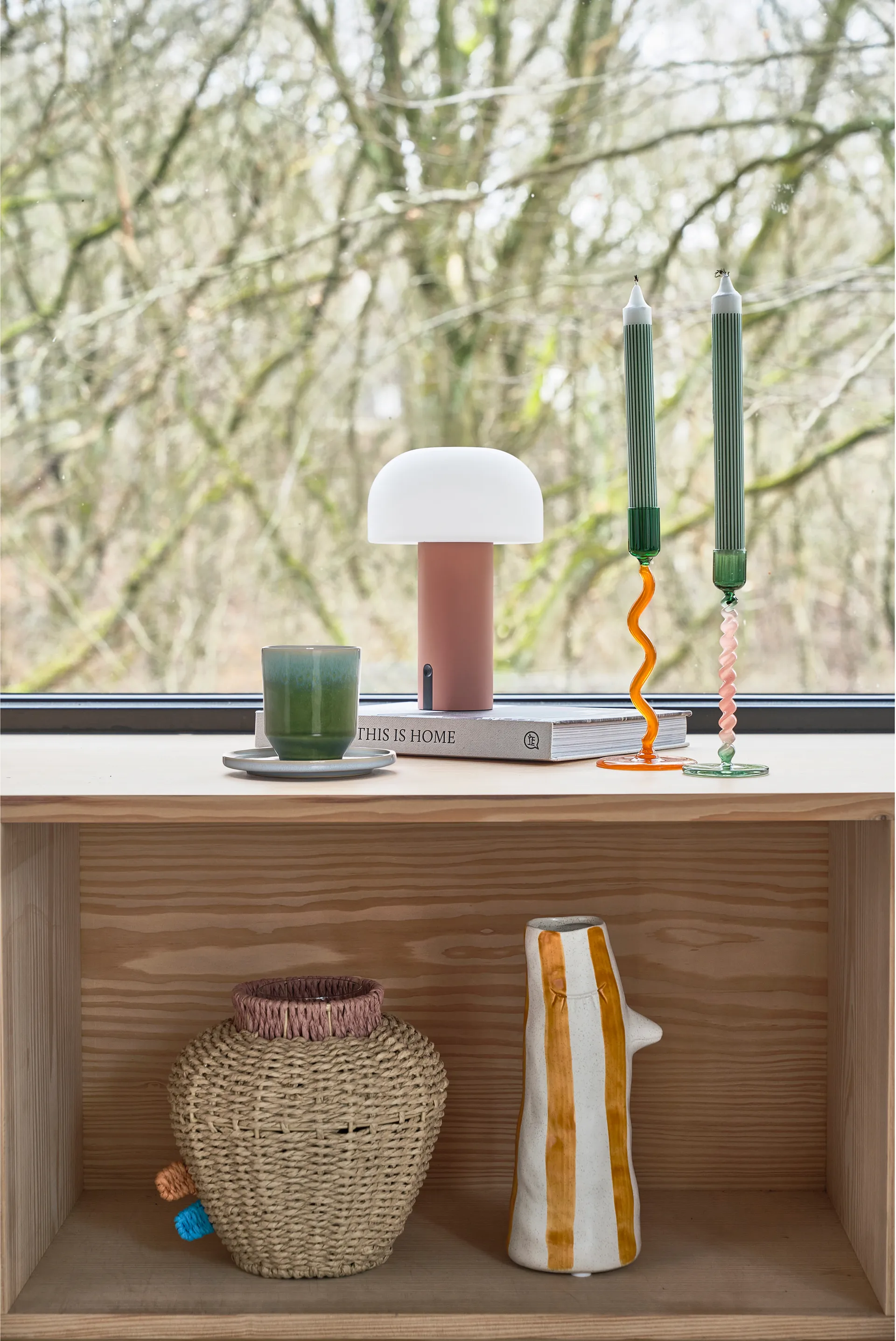 Bougeoir Styles 16,3 cm, Green-pink Villa Collection