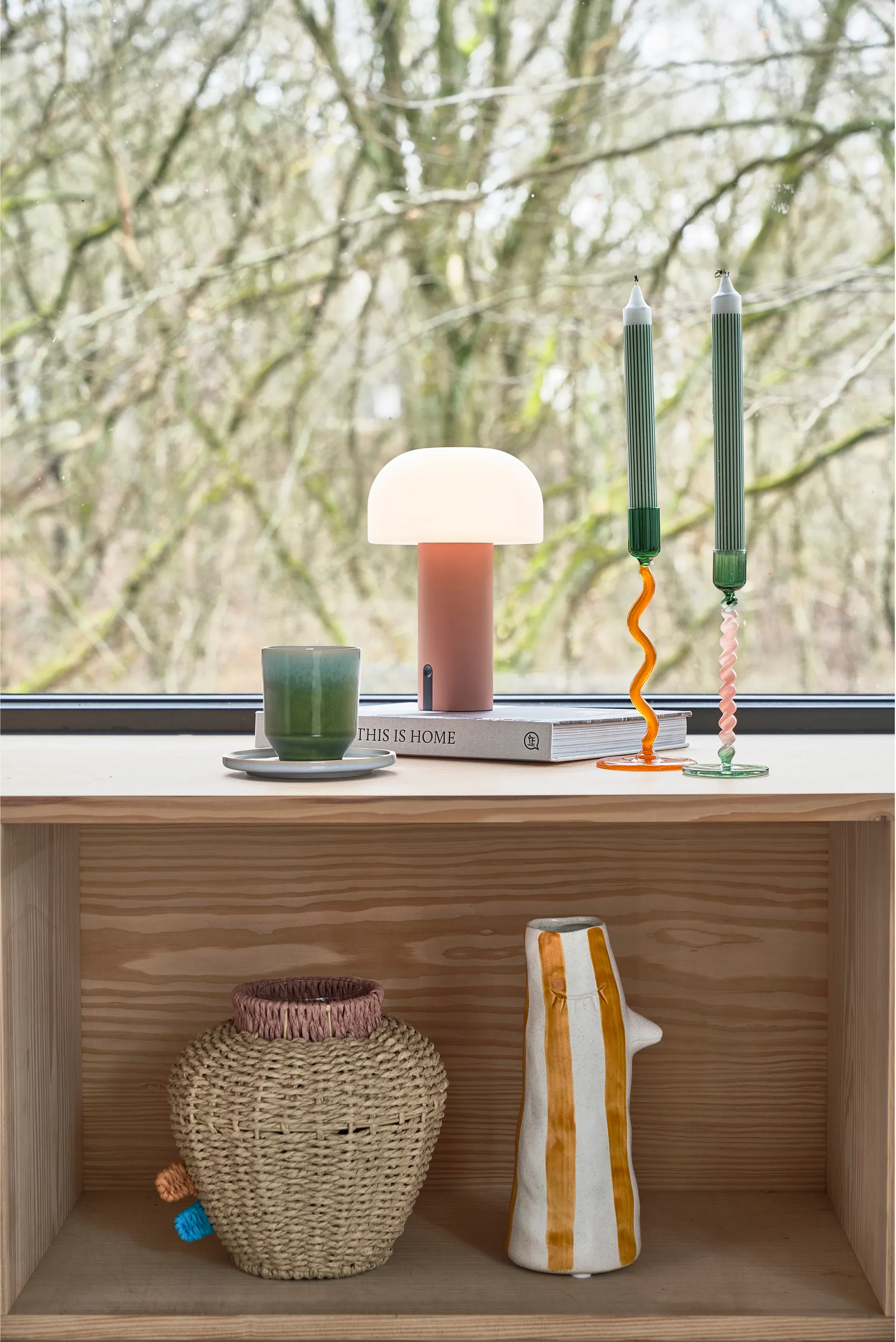 Bougeoir Styles 16,3 cm, Green-pink Villa Collection