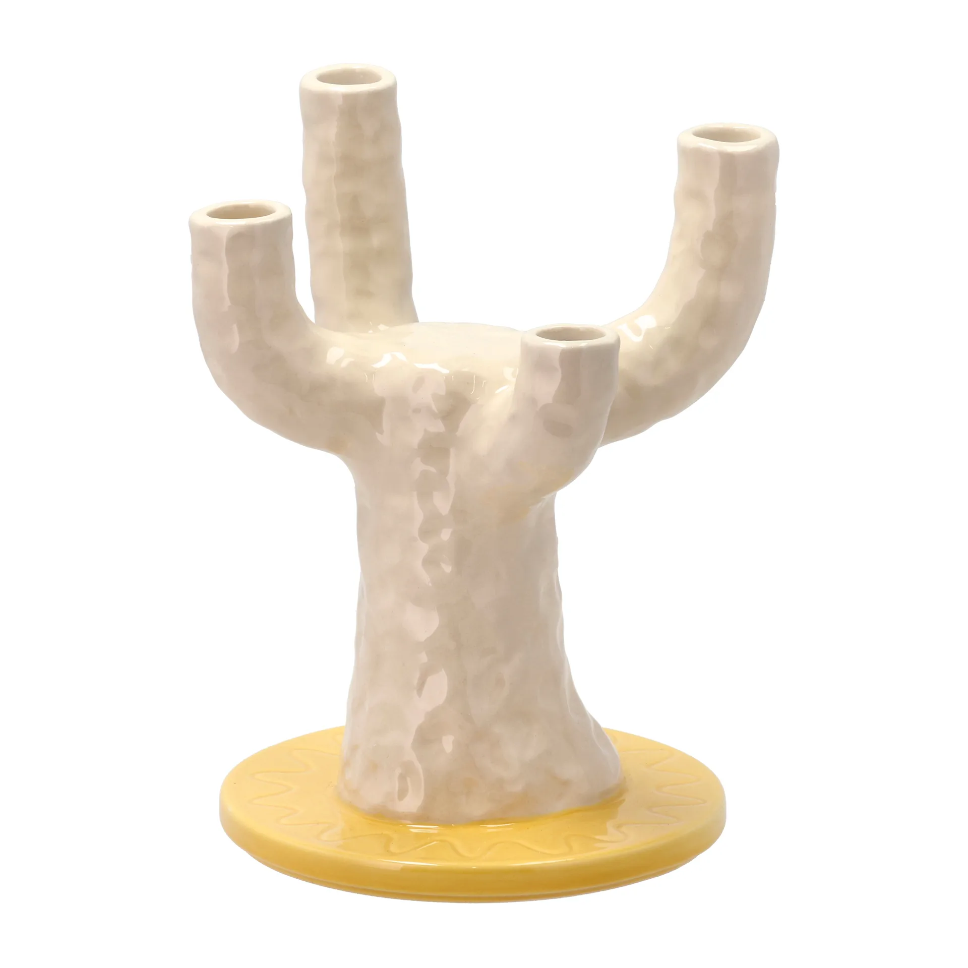 Bougeoir Styles 19,5x25 cm, Jaune-blanc Villa Collection