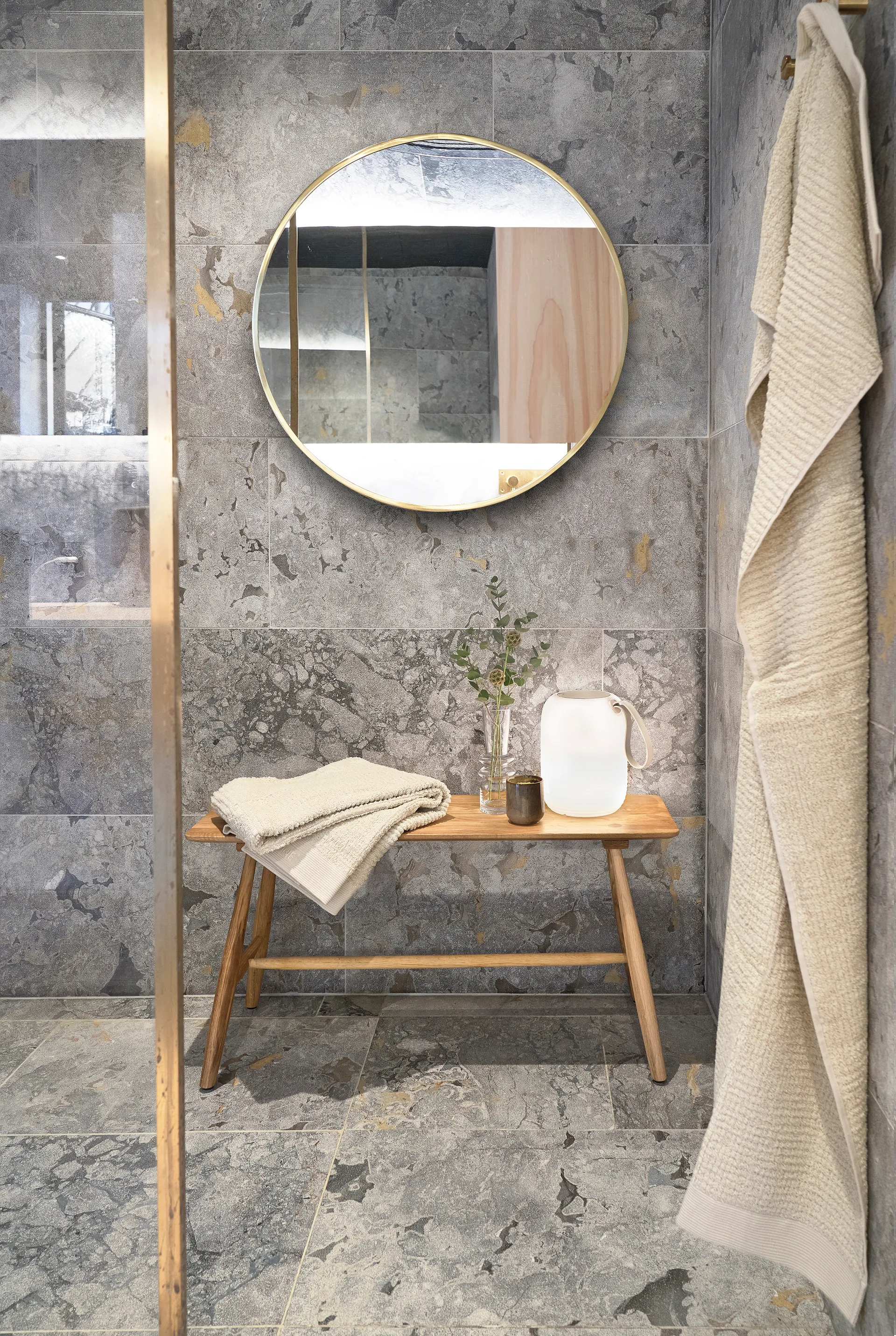Miroir Vardo Ø80 cm, Brass Villa Collection