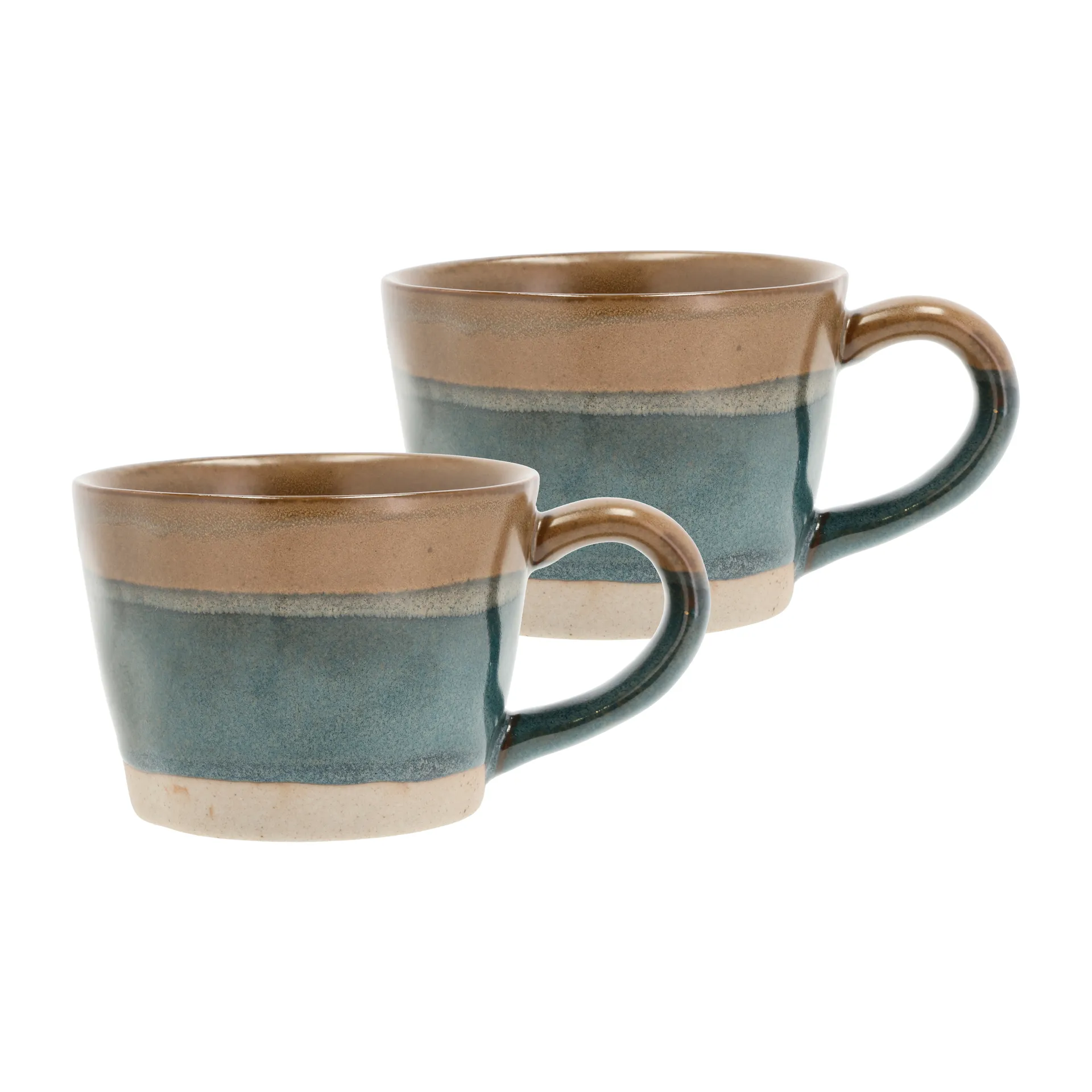 Mug à anse Evig 30 cl, lot de 2, Bleu-marron Villa Collection
