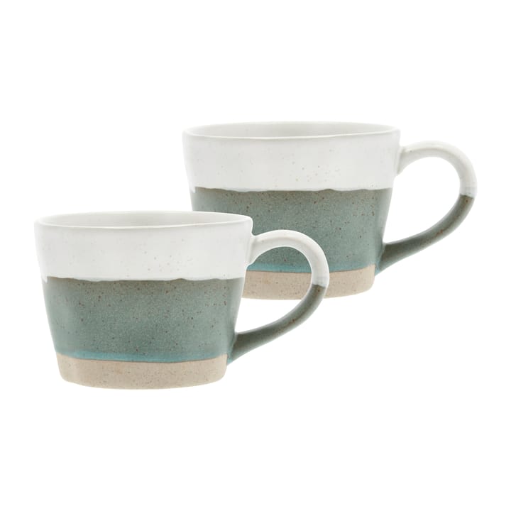 Mug à anse Evig 30 cl, lot de 2 - Vert-blanc - Villa Collection