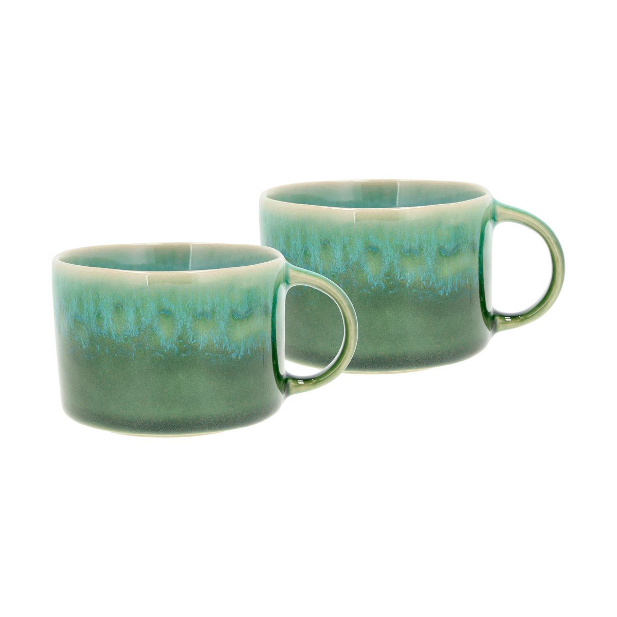 villa collection mug à anse styles 16 cl lot de 2 black-blue