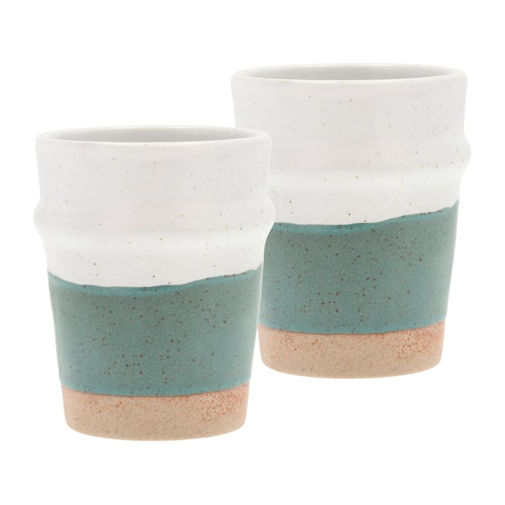 Mug Evig 35 cl, lot de 2 - Vert-blanc - Villa Collection