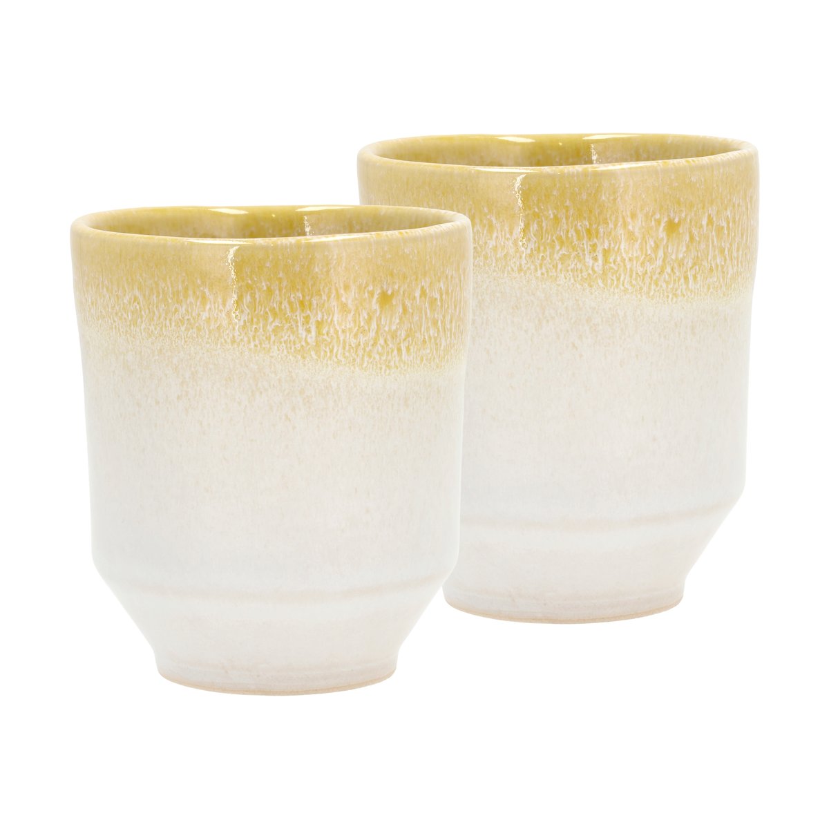 villa collection mug styles 18 cl lot de 2 yellow-cream white