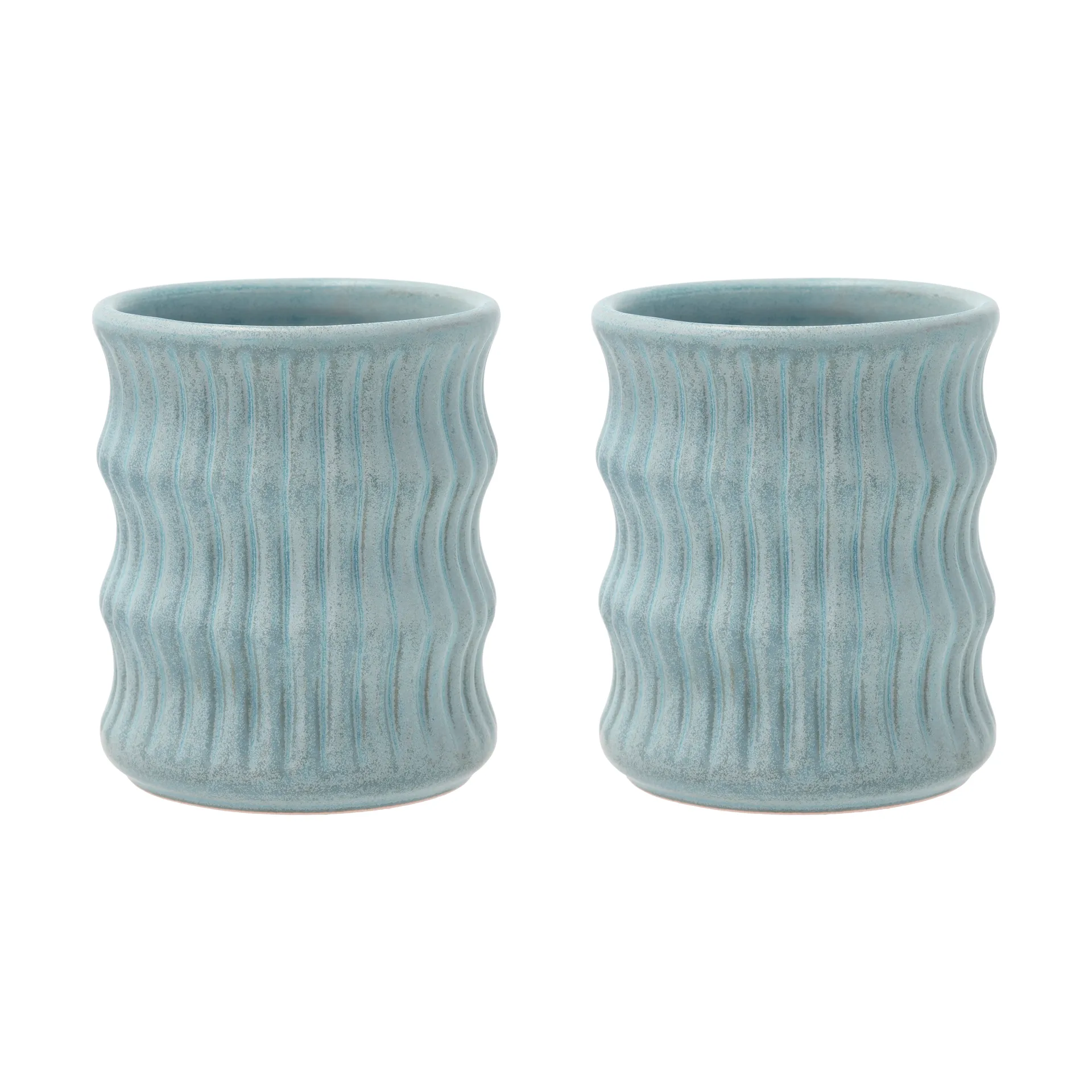 Mug Styles avec motif cannelé 30 cl lot de 2, Bleu Villa Collection