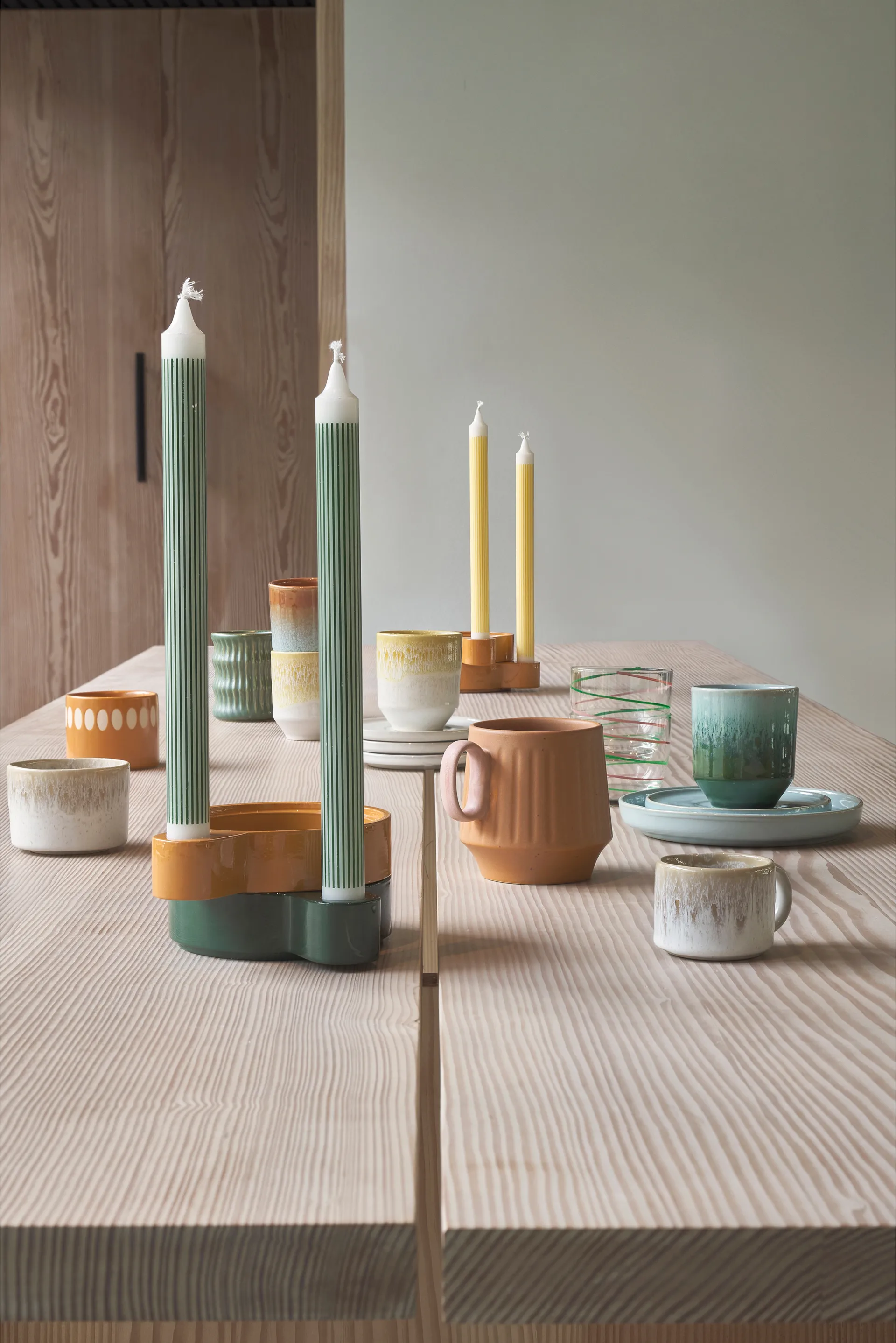 Mug Styles avec motif cannelé 30 cl lot de 2, Vert Villa Collection