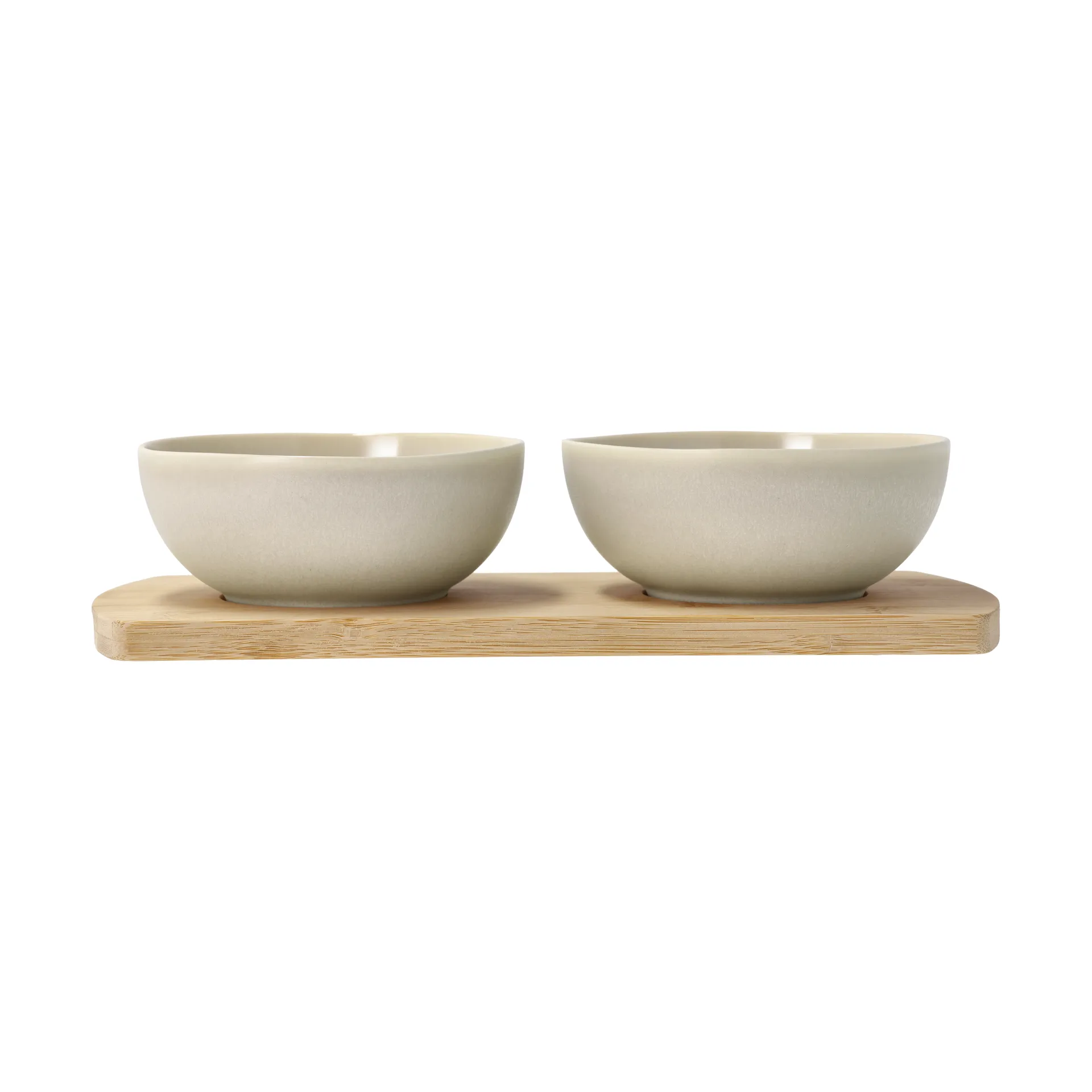 Plateau en bambou Shoku avec 2 bols, Beige Villa Collection