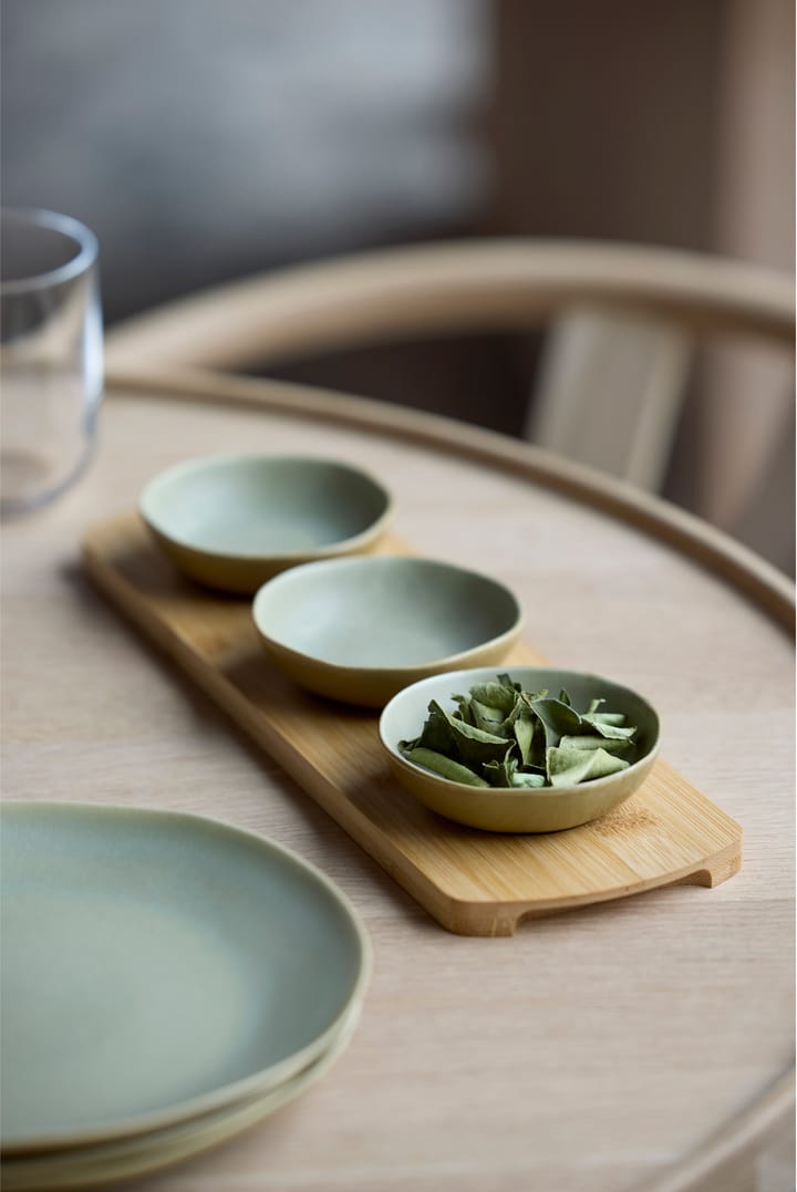 Plateau en bambou Shoku avec 3 bols, Pure Green Villa Collection