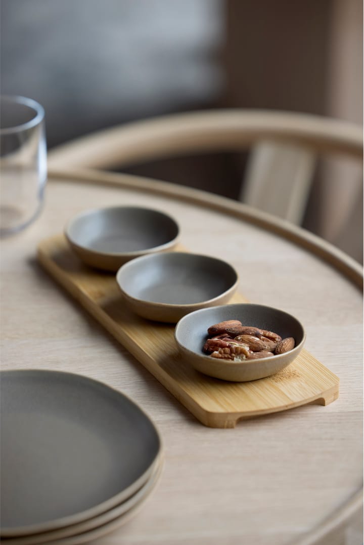 Plateau en bambou Shoku avec 3 bols, Warm Brown Villa Collection