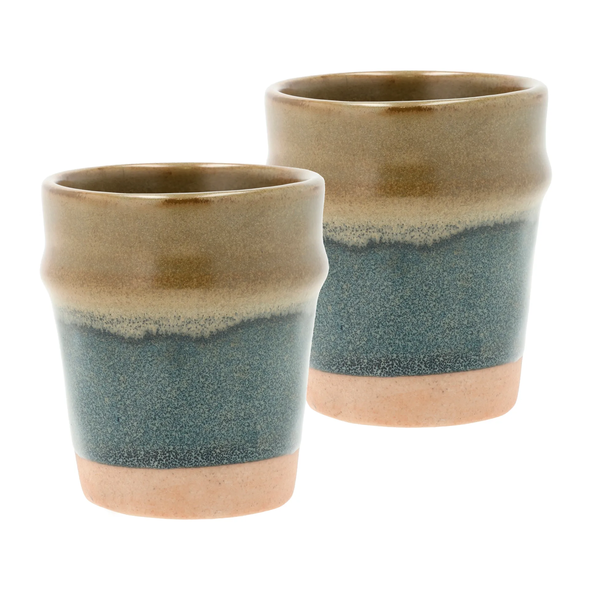 Tasse à expresso Evig 10 cl, lot de 2, Bleu-marron Villa Collection