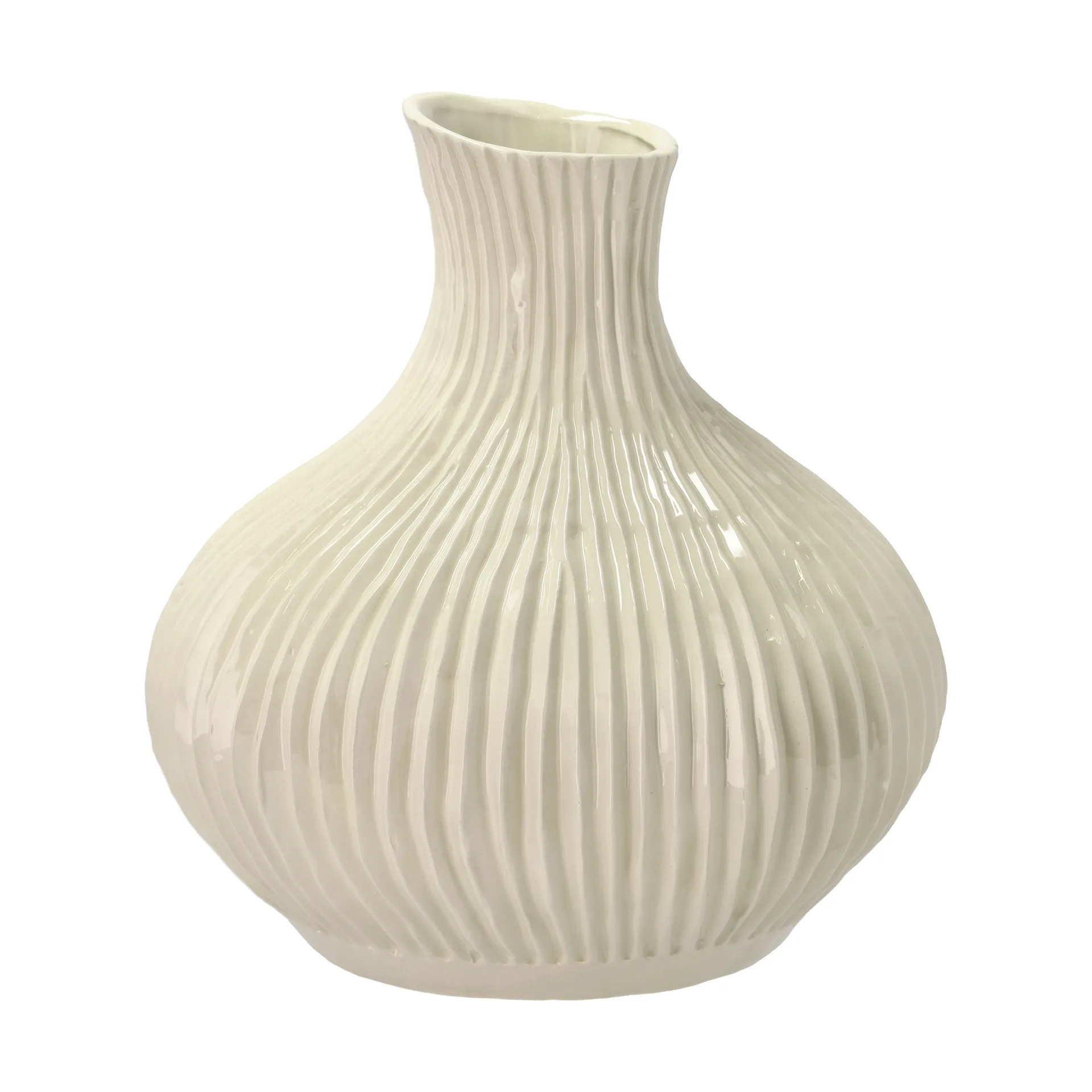 Vase en chêne Ø31x33,5 cm, Ivoire Villa Collection